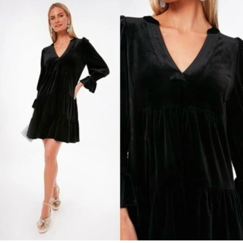 Tuckernuck Pomander place Black Velvet Kenzo Dress szS Tiered Mini Swing